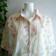 画像5: 新品 9679 ML 花刺繍 ボタニカル柄 シャツ ブラウス 春 夏 秋 イエロー系 レディース ショート丈 透け感 ステッチ刺繍 50代 60代 70代