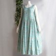 画像3: 新品 9683 L 手書き風 花柄 レーヨン100％ ワンピース 春 夏 ミント系 レディース 透け感 インド製 ナチュラル 50代 60代 70代
