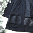 画像7: 新品 9687 ML オーガンジー 花刺繍 ツイン アンサンブル 春 夏 秋 黒 レディース カーディガン プルオーバー 異素材切替 50代 60代 70代