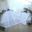 画像10: 新品 9688 ML オーガンジー 花刺繍 ツイン アンサンブル 春 夏 秋 白 レディース カーディガン プルオーバー 異素材切替 50代 60代 70代