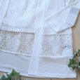 画像6: 新品 9688 ML オーガンジー 花刺繍 ツイン アンサンブル 春 夏 秋 白 レディース カーディガン プルオーバー 異素材切替 50代 60代 70代