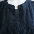 画像8: 新品 9689 ML カットワーク 刺繍 綿100％ シャツ プルオーバー 紺 夏 レディース インド製 コットン ブラウス 異素材切替