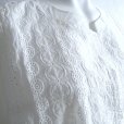 画像2: 新品 9690 ML カットワーク 刺繍 綿100％ シャツ プルオーバー 白 夏 レディース インド製 コットン ブラウス 異素材切替 (2)