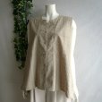 画像9: 新品 9691 ML カットワーク 刺繍 綿100％ シャツ プルオーバー ベージュ 夏 レディース インド製 コットン ブラウス 異素材切替