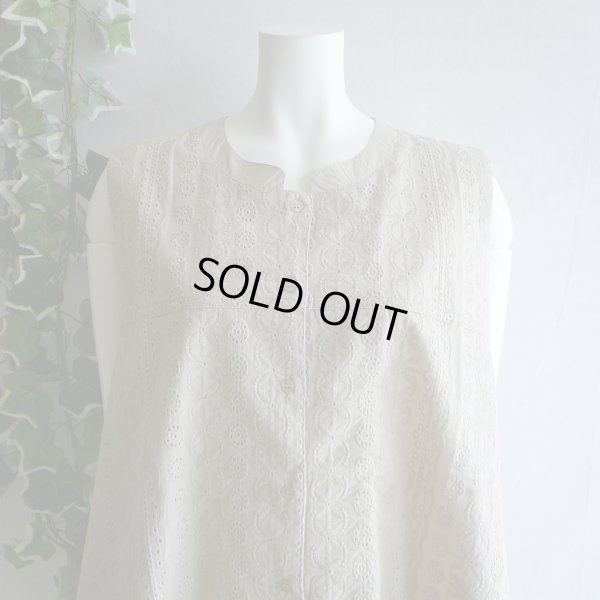 画像6: 新品 9691 ML カットワーク 刺繍 綿100％ シャツ プルオーバー ベージュ 夏 レディース インド製 コットン ブラウス 異素材切替