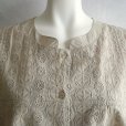 画像5: 新品 9691 ML カットワーク 刺繍 綿100％ シャツ プルオーバー ベージュ 夏 レディース インド製 コットン ブラウス 異素材切替