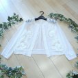 画像7: 新品 9699 ML クロシェ 立体 花刺繍 サマーニット カーディガン 白 春 夏 秋 レディース 透け感 花モチーフ 上質 上品
