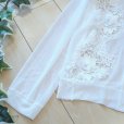 画像4: 新品 9699 ML クロシェ 立体 花刺繍 サマーニット カーディガン 白 春 夏 秋 レディース 透け感 花モチーフ 上質 上品