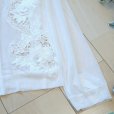 画像3: 新品 9699 ML クロシェ 立体 花刺繍 サマーニット カーディガン 白 春 夏 秋 レディース 透け感 花モチーフ 上質 上品