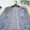 画像4: 新品 9701 ML クロシェ 立体 花刺繍 サマーニット カーディガン グレー 春 夏 秋 レディース 透け感 花モチーフ 上質 上品 