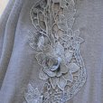 画像7: 新品 9701 ML クロシェ 立体 花刺繍 サマーニット カーディガン グレー 春 夏 秋 レディース 透け感 花モチーフ 上質 上品 