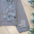 画像8: 新品 9701 ML クロシェ 立体 花刺繍 サマーニット カーディガン グレー 春 夏 秋 レディース 透け感 花モチーフ 上質 上品 