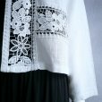 画像4: 新品 9705 ML クロシェ編み 切替 麻混 ジャケット 白系 春 夏 秋 レディース ノーカラー 長袖 美しい透け感 上品