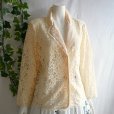 画像4: 新品 9720 L 花模様レース 綿混 テーラード ジャケット オレンジベージュ系 春 夏 秋 レディース 高級感 上質 上品 50代 60代 70代