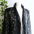 画像7: 新品 9721 LL 花模様レース 綿混 テーラード ジャケット 黒 春 夏 秋 レディース 高級感 上質 上品 50代 60代 70代