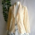 画像8: 新品 9725 M 花模様レース 綿混 テーラード ジャケット オレンジベージュ系 春 夏 秋 レディース 高級感 上質 上品 50代 60代 70代