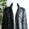 画像7: 新品 9726 L 花模様レース 綿混 テーラード ジャケット 黒 春 夏 秋 レディース 高級感 上質 上品 50代 60代 70代