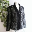 画像5: 新品 9726 L 花模様レース 綿混 テーラード ジャケット 黒 春 夏 秋 レディース 高級感 上質 上品 50代 60代 70代