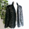 画像3: 新品 9726 L 花模様レース 綿混 テーラード ジャケット 黒 春 夏 秋 レディース 高級感 上質 上品 50代 60代 70代