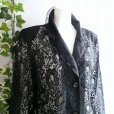 画像16: 新品 9726 L 花模様レース 綿混 テーラード ジャケット 黒 春 夏 秋 レディース 高級感 上質 上品 50代 60代 70代