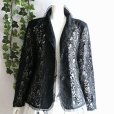画像9: 新品 9726 L 花模様レース 綿混 テーラード ジャケット 黒 春 夏 秋 レディース 高級感 上質 上品 50代 60代 70代