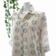 画像9: 新品 9733 L フロッキー 花模様 オーバー ブラウス アイボリー系 春 夏 秋 レディース 綿100％ コットン シャツ 上品 50代 60代 70代