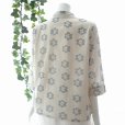 画像6: 新品 9733 L フロッキー 花模様 オーバー ブラウス アイボリー系 春 夏 秋 レディース 綿100％ コットン シャツ 上品 50代 60代 70代