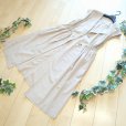 画像3: 新品 9736 L 綿 麻 リボン付 ワンピ ジレ ベージュ 春 夏 秋 レディース 襟あり フレンチ袖 羽織り リネン コットン 上品 50代 60代 70代