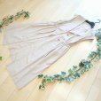 画像11: 新品 9736 L 綿 麻 リボン付 ワンピ ジレ ベージュ 春 夏 秋 レディース 襟あり フレンチ袖 羽織り リネン コットン 上品 50代 60代 70代