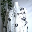 画像6: 新品 9752 ML 水墨画風花柄 ティアード ワンピース 白系 春 夏 秋 レディース ロング マキシ 上質 上品 50代 60代 70代