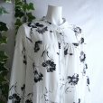 画像5: 新品 9752 ML 水墨画風花柄 ティアード ワンピース 白系 春 夏 秋 レディース ロング マキシ 上質 上品 50代 60代 70代
