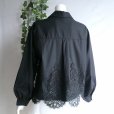 画像12: 新品 9757 ML 裾花刺繍 豪華 綿100％ シャツ ブラウス 黒 春 夏 秋 レディース 上品 50代 60代 70代
