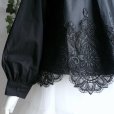 画像11: 新品 9757 ML 裾花刺繍 豪華 綿100％ シャツ ブラウス 黒 春 夏 秋 レディース 上品 50代 60代 70代