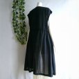 画像8: 新品 9760 M 綿 麻 リボン付 ワンピ ジレ 黒 春 夏 秋 レディース 襟あり フレンチ袖 羽織り リネン コットン 上品 50代 60代 70代