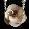 画像8: 新品 9764 ML 立体薔薇風モチーフ ペンダント ネックレス ライトブラウン系 レディース アクセサリー ガラスビーズ レザー 50代 60代 70代