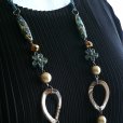 画像5: 新品 9767 アラビアン風ビーズ ロング ネックレス レディース アクセサリー アンティーク調 レザー風 50代 60代 70代