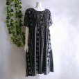 画像6: 新品 9769 ML ひんやり レーヨン100％ ワンピース 夏 黒系 シャーリング レディース 和風 幾何学柄 インド製 50代 60代 70代