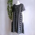 画像5: 新品 9769 ML ひんやり レーヨン100％ ワンピース 夏 黒系 シャーリング レディース 和風 幾何学柄 インド製 50代 60代 70代