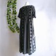 画像7: 新品 9769 ML ひんやり レーヨン100％ ワンピース 夏 黒系 シャーリング レディース 和風 幾何学柄 インド製 50代 60代 70代
