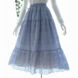 画像5: 新品 9784 M 総刺繍 綿100％ ティアード スカート 春 夏 くすみライトブルー系 レディース ボリューム フレア 豪華 上品 50代 60代 70代