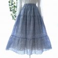画像3: 新品 9784 M 総刺繍 綿100％ ティアード スカート 春 夏 くすみライトブルー系 レディース ボリューム フレア 豪華 上品 50代 60代 70代