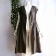 画像8: 新品 9789 M 綿 麻 リボン付 ワンピ ジレ ブラウン系 春 夏 秋 レディース 襟あり フレンチ袖 羽織り リネン コットン 上品 50代 60代 70代