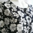 画像7: 新品 9809 M 花柄 綿混 抑揚 ワンピース 黒系 夏 レディース 花柄 ギャザー フレア 上品 50代 60代 70代