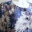 画像10: 新品 9812 M 大きな花柄 綿混 抑揚 ワンピース 青紫系 夏 レディース 花柄 ギャザー フレア 上品 50代 60代 70代