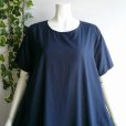 画像2: 新品 9814 L 大きな裾花刺繍 シャツ ワンピース 紺系 夏 レディース インド製 綿100％ Aライン フレア 上品 50代 60代 70代 (2)