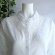 画像6: 新品 9817 ML カットワーク 花刺繍 シャツ ブラウス 白 春 夏 秋 レディース 綿100％ 上質 上品 50代 60代 70代