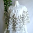 画像4: 新品 9818 ML 豪華 ボタニカル刺繍 シャツ プルオーバー 白系 春 夏 秋 レディース 綿100％ ブラウス ベルスリーブ 50代 60代 70代