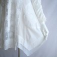 画像9: 新品 9819 ML オーガンジー 花刺繍 シャツ チュニック 白 春 夏 秋 レディース 綿100％ 美しい透け感 異素材切替 上品 50代 60代 70代