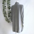 画像15: 新品 9885 ML パール付き フリル ハイネック ニット チュニック ワンピース グレー系 秋 冬 レディース コクーン 上品 50代 60代 70代