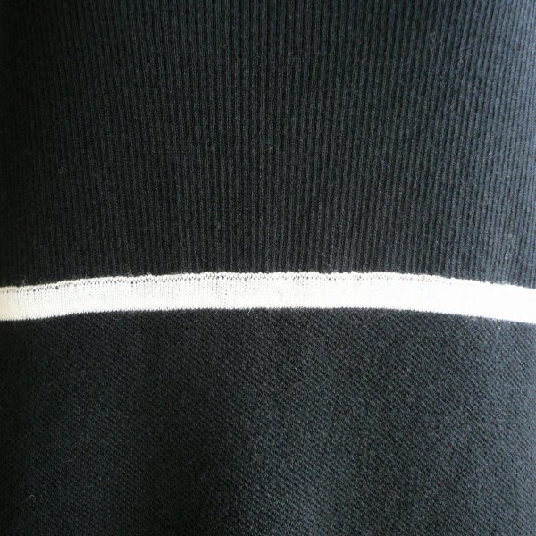 画像12: 新品 9901 ML ウール混 ニット ワンピース 黒系 秋 冬 レディース パール調ブローチモチーフ 横ライン チュニック 50代 60代 70代